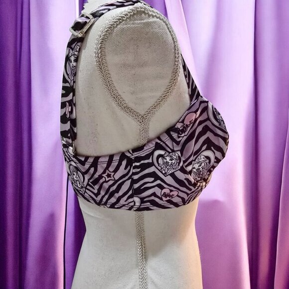 Dolls Kill x Bratz Bra Top – Zebra Print Padded Underwire Crop w/ Satin Straps M - Picture 5 of 12